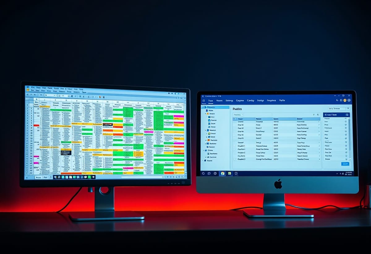 Database server with data visualisation on screen