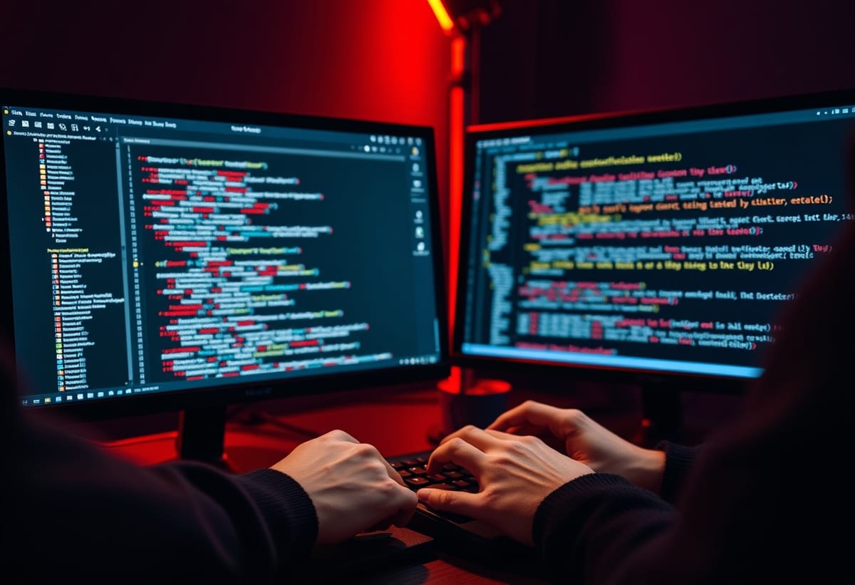 Developer building custom software for a UK business